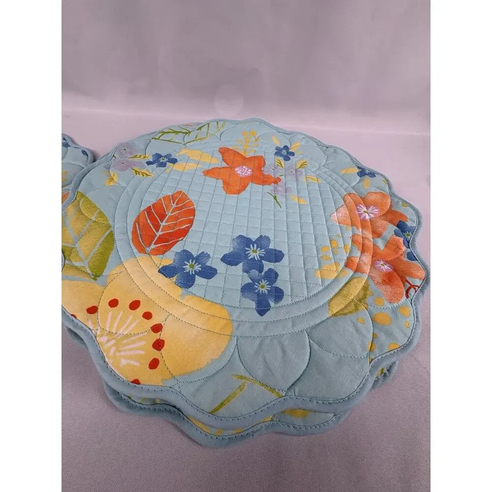 Sonoma Spring Cottage Cotton Scallop Edge Placemats Set of 8